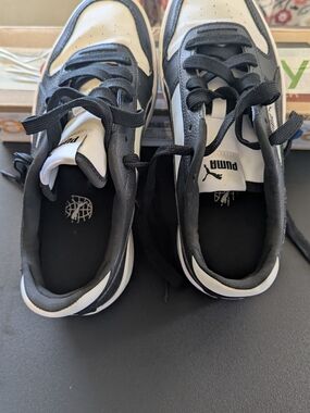 Puma Black and White Low Top Sneakers